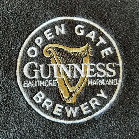 Guinness Open Gate Brewery fleece zip up black size xl
